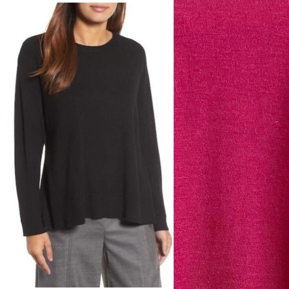 BOGO! Eileen Fisher Merino Wool Tunic Sweater Side Slits...